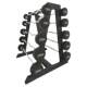 Fixed barbell, rubber-coated solid iron, durable and strong