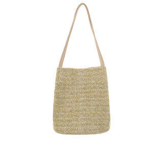 Summer portable one-shoulder beach straw bag