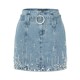 MAXRIENY texture three-dimensional shiny diamond piece denim skirt early denim skirt