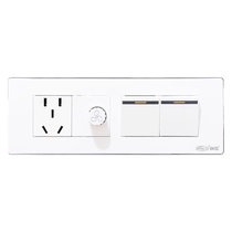 118 long box two-open fan speed switch two or three plugs stepless speed control with switch five-hole socket panel white