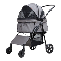 Pet stroller dog stroller enlarged and widened cradle two cats stroller adjustable armrests