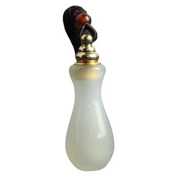 Natural agate chalcedony small hollow pendant can be opened to hold cinnabar shurangama sutra talisman perfume essential oil bottle jade pendant