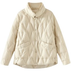 Off-season clearance down jacket for women, short, Korean style, light, loose, casual, 90 white duck down, winter coat for small people