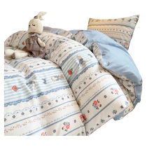 College student dormitory pure cotton three-piece set pure cotton single quilt cover sheet bedding quilt core mattress four or six-piece set