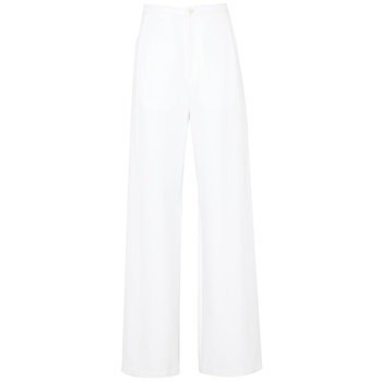 Cha moka drapey anti-wrinkle old money style white straight pants