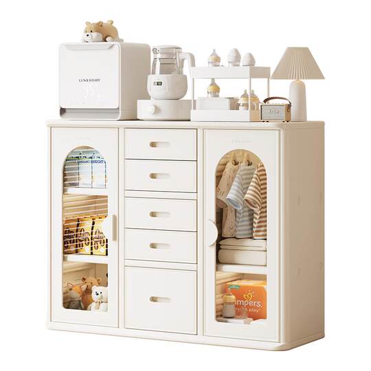 Lunastory feeding desk baby storage cabinet wardrobe