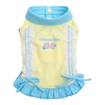 Pet lace bow cool sports tank top