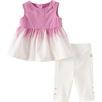 David Bella Girls Cropped Pants Set 2024 Summer Baby Leggings Sleeveless Skirt Top Two-piece Set