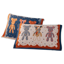 No-print good pure cotton pillow towel pair with thickened four-story full cotton cloth pillow towel cover single home anti-fall