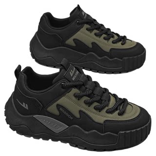 回力男鞋2025新款冬季皮面防水防滑户外登山百搭运动厚底老爹潮鞋