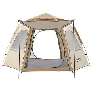 Jielupu quicksand golden hexagonal tent is quick to open and requires no installation.