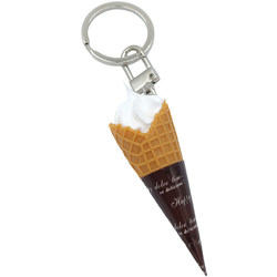 Sweet! Ice cream cone keychain for men and women Aripods couple U disk anti-lost car pendant school bag accessories