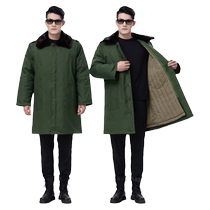 Military coat mens winter thickened extra long security labor protection cold storage military winter coat old-fashioned Northeast Army large cotton-padded jacket
