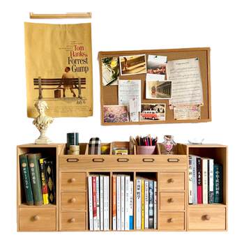 Desktop storage cabinet zakka solid wood drawer stationery