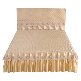 Single piece skirt type bed cover non-slip thickened quilted