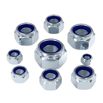 8 Grade 8 galvanized nylon self-locking nut fine tooth anti-loosening locking nut M8M10M14M16M20mm*1*1 5