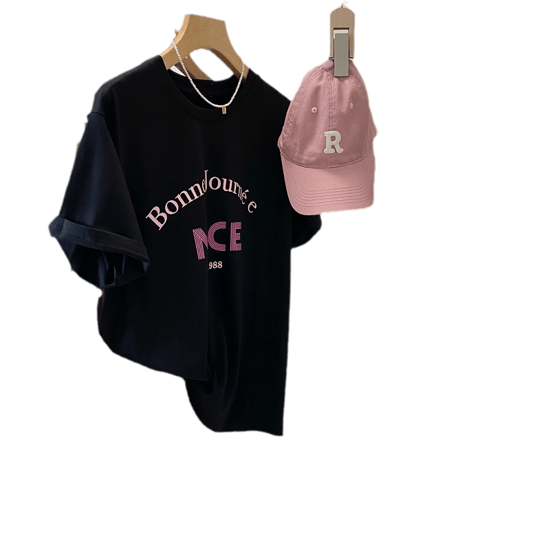Letter printed short-sleeved T-shirt for women's summer design