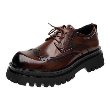 Men's business formal brogue leather shoes