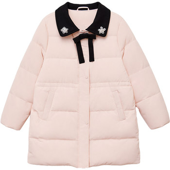 Dm100 plus size 100% female fat mm winter camellia lapel waist long thickened down jacket