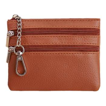 Simple multi-layer portable zipper coin wallet storage bag