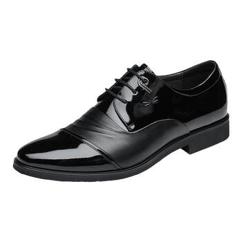 Red dragonfly business formal leather shoes for the groom, british style