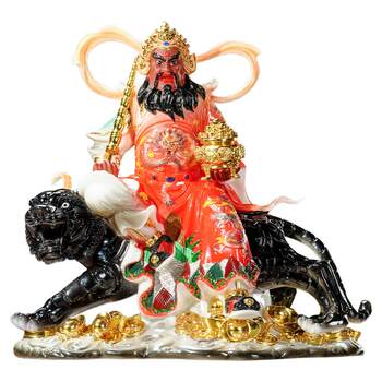 White Marble Statue of the God of Wealth Zhao Gongming for Home, Living Room, Shop, Office, or as a Housewarming Gift