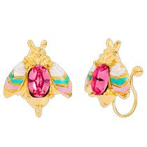 (Self-operated) OSEWAYA ear clip non-pierced female insect earrings niche crystal enamel butterfly earrings simple