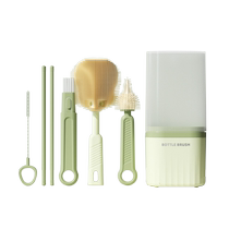 Bottle brush portable set silicone set for newborn baby bottle cleaning rinser drain rack bottle cleaning brush
