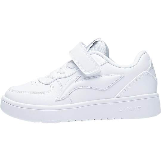 李宁幼儿园小白鞋白色板鞋官方舒适低帮男宝宝小童鞋休闲运动鞋