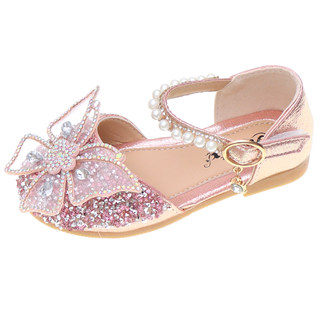 Korean style girls bow soft bottom bean sandals