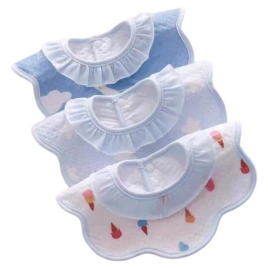 婴儿围嘴防水口水巾刚出生新生儿防吐奶用品0-3岁男女宝宝围兜X1