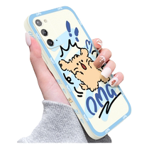 Cartoon graffiti puppies apply Samsung note20 mobile phone shell Note20ultra cute NOTE10 liquid silicone SM-NT9 ultra-thin a70 anti-fall Gax