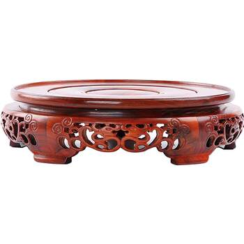 Round Wooden Base for Vases, Ceramic Teapots, Bonsai, Buddha Statues, Fish Tanks, Incense Burners, Solid Wood Ornaments, Rosewood Base