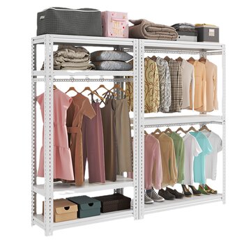 Easy to install shelves and wardrobe height can be adjusted freely