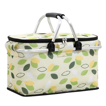 Spring outing picnic basket foldable, insulated and refrigerated