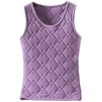 Silk thermal vest for women in winter plus velvet and thickened German velvet heating bottoming shirt sleeveless cotton jacket vest warm clothing