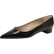 (Self-operated) STUART FLAT womens patent leather pointed-toe flat shoes pumps