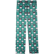 Embrys counter new product Chinese fashion printed pajamas womens straight mid-waist casual home trousers EL00513