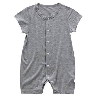 无骨莫代尔婴儿连体衣宝宝睡衣冰丝短袖爬服薄款夏季哈衣空调衣服