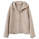 LUNAFUNG冯下文·燕麦色短款拉链羊毛双面呢外套女宽松连帽款大衣
