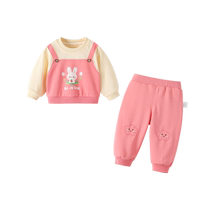 Girls sweatshirt suit autumn 2024 new style childrens fashionable baby clothes baby two-piece set spring and autumn trend