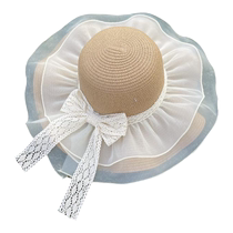 Chapeau de paille à bord ondulé pour femmes nouveau style coréen chapeau de paille à fleurs coupe-vent respirant niche chapeau de protection solaire