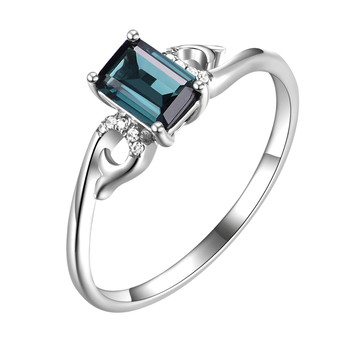 Natural colored gemstone 0.68 carat blue tourmaline ring