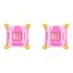 Small sugar cube gold earrings 999 pure gold earrings