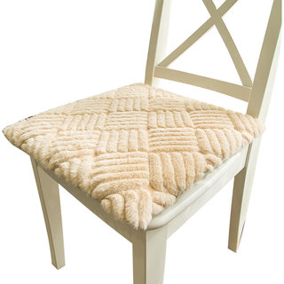 简约北欧长毛绒餐椅垫加厚可拆洗椅子坐垫秋冬季办公室座椅垫定做