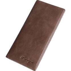 Men's Wallet Long 2024 New Genuine Leather Thin Brand Authentic Popular Card Holder Integrated Men's Wallet Wallet