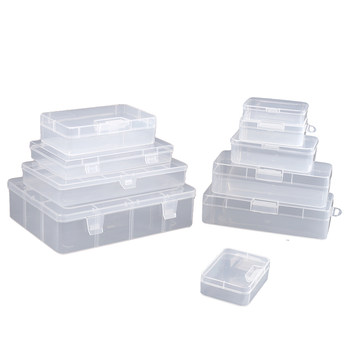 Pp rectangular plastic parts box mini portable stationery