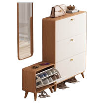 Ultra-thin shoe cabinet for household small narrow doorway indoor entry new 2024 hot model tipping bucket small apartment solid wood shoe cabinet