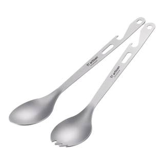 Tiartisan pure titanium fork spoon picnic bottle opener spoon