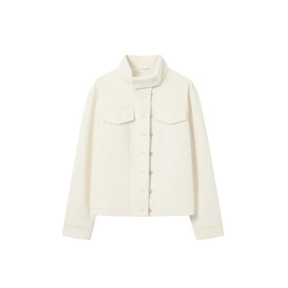 SPEAR YOUTH“白色搁浅”可卷不规则立领麂皮外套设计感夹克上衣